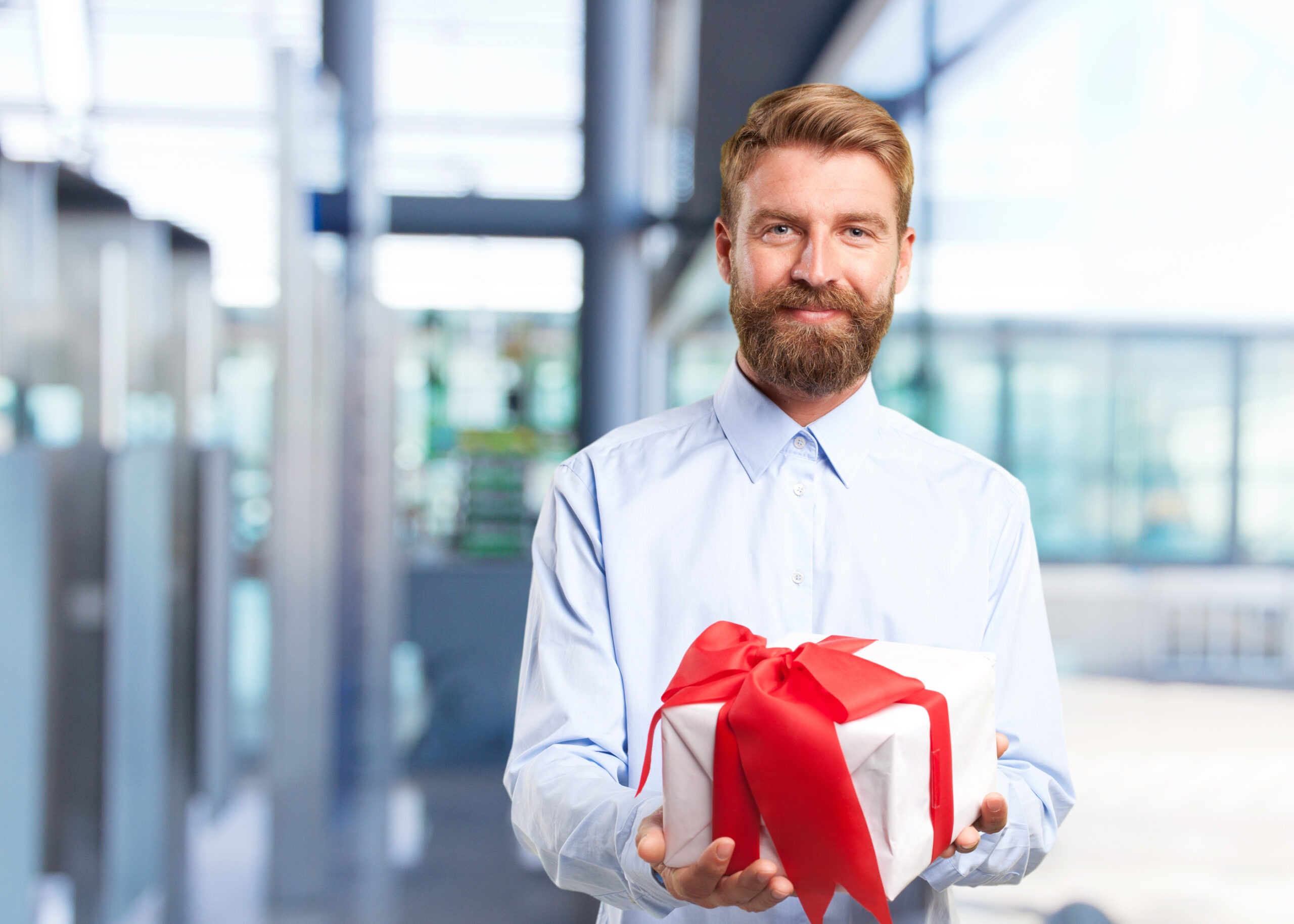 Man holding a gift